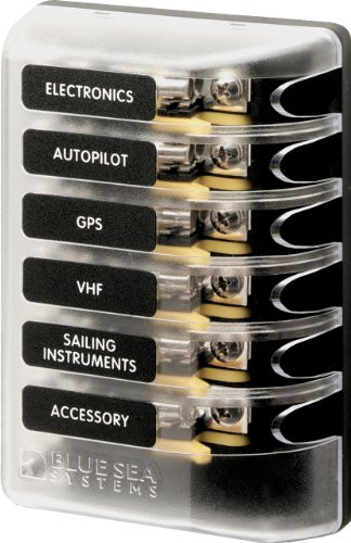 BLUE SEA SYSTEMS661-5018 FUSE BLOCK AGC 6 CIR.