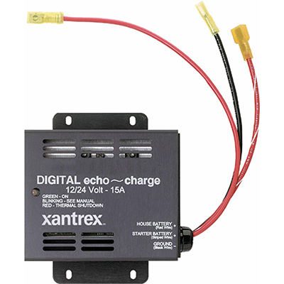 Xantrex XAN-82-0123-01 Auxiliary Battery Charger, 15A maximum charge current, Automatically adjusts for 12 or 24 volt battery banks, Built-in thermal and over-current circuits