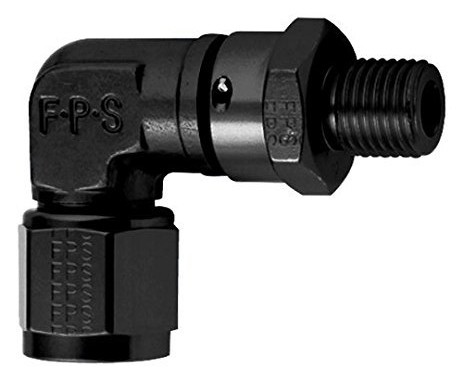 Fragola -6AN Female Nut x 9/16-18 (6) O-Ring 90 Degree Swivel - Black