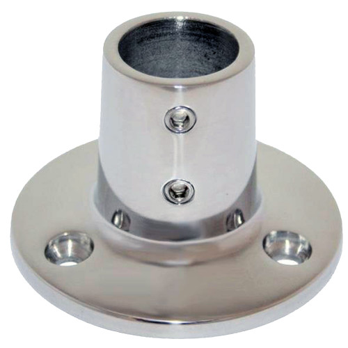 Whitecap ⅞ O.D. 90° Round Base SS Rail Fitting