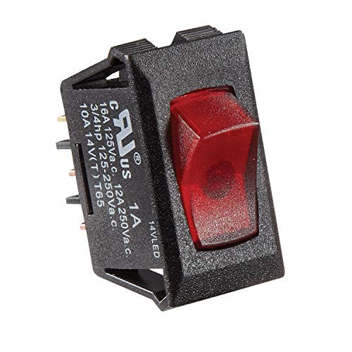 RV DESIGNER350-S247 SWITCH-ILL ROCKER 10A BLK W-RD