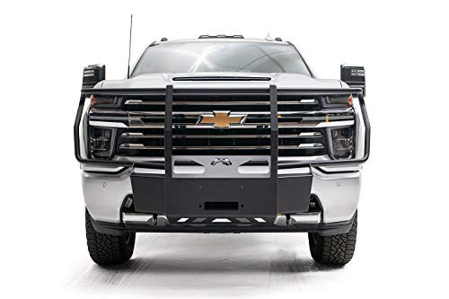 FAB FOURS CH20N49701 Small Frame Black Powder Coat Winch Mount With Full Grille Guard