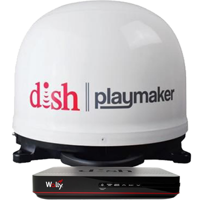 Winegard Company WIN-PL-7000R Winegard PL7000R Dish Playmaker Portable Antenna with Wally HD Satellite Receiver Bundle