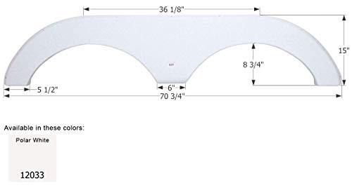 ICON TECHNOLOGIES 12033 ICON Tandem Axle Fender Skirt FS2033 for Forest River - Polar White