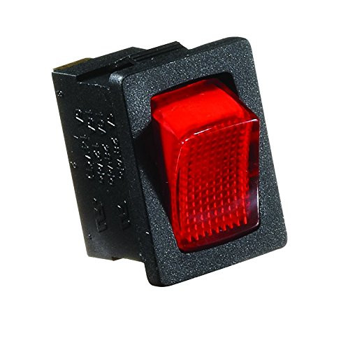 RV DESIGNER350-S481 SWITCH-ILL ROCKER 20A BLK W-RD