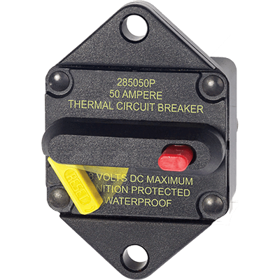 BLUE SEA SYSTEMS BS-7083 BLUE SEA SYSTEMS / Blue Sea 50 Amp Circuit Breaker Panel Mount 285 Series