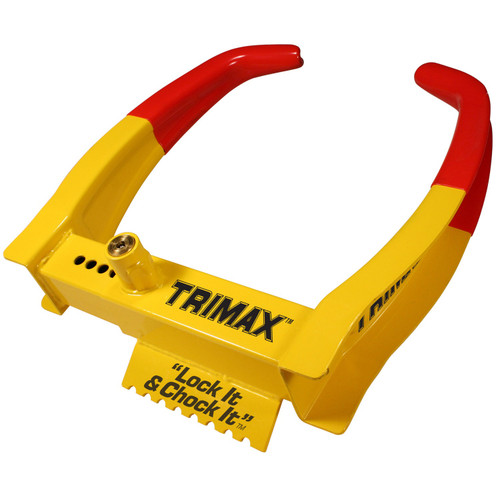 Trimax 4010218 Deluxe Universal Wheel Chock Lock-Yellow/Red
