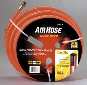 Amflo AMF576-50A Orange 300 PSI PVC Air Hose 3/8" x 50' With 1/4" MNPT End Fittings