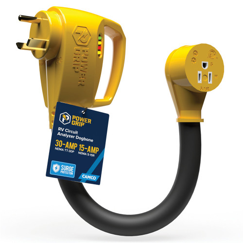 POWER GRIP DOGBONE 30AM/15AF 12IN ANALYZER/SURGE PROTECT ADAPTER