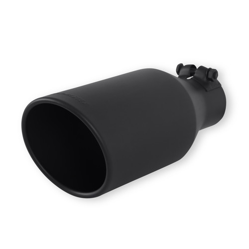 EXHAUST TIP SS 4.5IN 2.5IN TUBING 11IN LONG CLAMPON ANGLE CUT BLACK