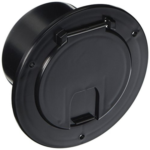 RV DESIGNER350-B113 DELUXE CABLE HATCH ROUND BLK