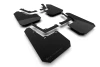 24C TESLA CYBERTRUCK NO DRILLING REQD BLACK MUD FLAP/METALLIC BLACK LOGO