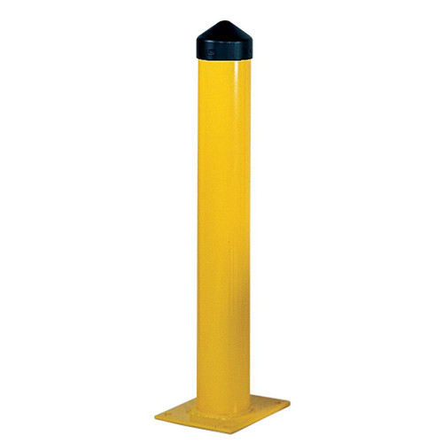 BOLLARD POST 5IN ROUND SCHEDULE 40 1/4IN THICK STEEL 36IN HEIGHT YELLOW