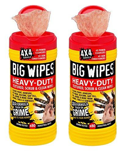 Big Wipes BWP6002-46 60020046 4 x 4 Red Top Heavy Duty Industrial Textured Scrubbing Wipes, 640 Wipes
