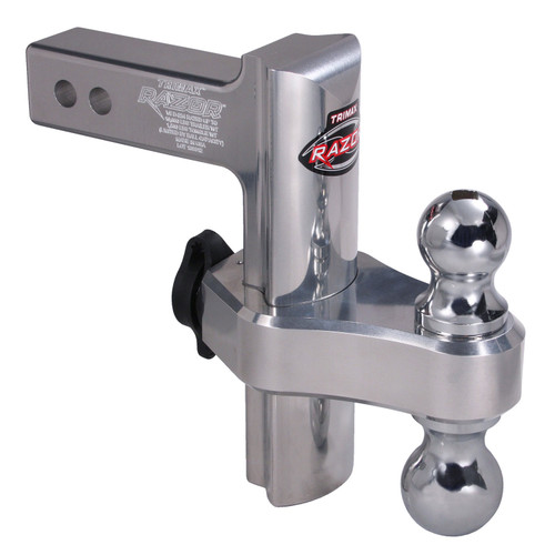 Trimax 4010231 8" Premium Aluminum Adjustable Hitch with Dual Hitch Ball and T3 Receiver Lock
