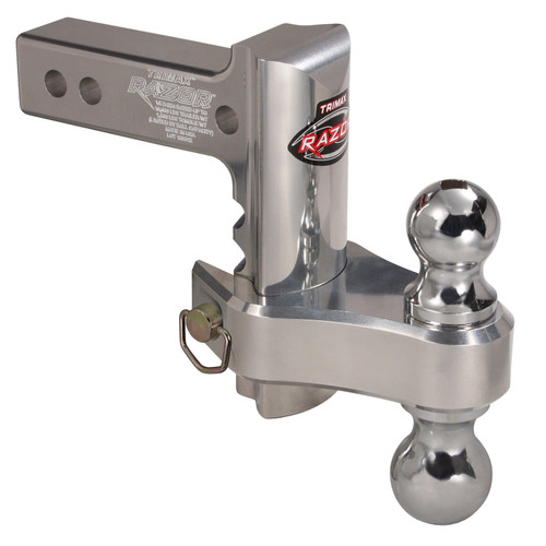 Trimax 4010228 TRZ6ALRP 6" Aluminum Adjustable Hitch with Dual Hitch Ball and Receiver Adjustment Pin