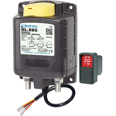BLUE SEA SYSTEMS BS-7700 Remote Batt Sw, 12VDC, Manual Back-Up