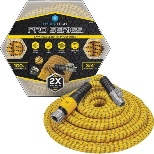 PRO SERIES 3/4IN X 100FT EXPANDABLE MAX FLOW HOSE  YELLOW