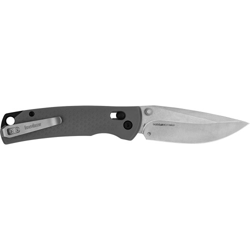 Kershaw Sequence Manual Open Liner Lock 8Cr13MoV Drop Point Blade with Stonewashed finish Folding Pocket Knife - Gray