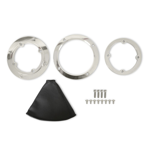 UNIVERSAL BILLET SHIFTER BOOT & BEZEL  ROUND POLISHED FINISH