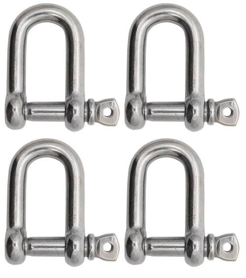 Extreme Max 3006.8249.4 BoatTector Stainless Steel D Shackle - 5/8, 4-Pack