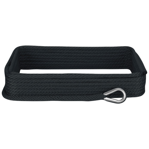 Extreme Max 3006.3465 BoatTector Solid Braid MFP Anchor Line with Thimble - 1/2 x 50, Black