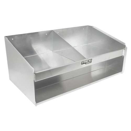 Extreme Max 5001.6038 Double Helmet Bay Aluminum Cabinet Organizer for Enclosed Race Trailer, Shop, Garage, Storage - Silver