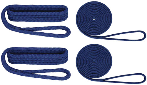 Extreme Max 3006.2699 BoatTector Premium Double Braid Nylon Dockside Rope Value Pack - 1/2, Blue