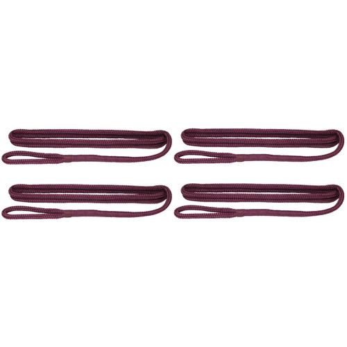 Extreme Max 3006.3392 BoatTector Premium Double Braid Nylon Fender Line Value 4-Pack - 3/8 x 6, Plum