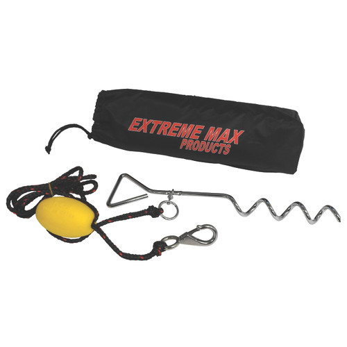 Extreme Max 3006.6826 BoatTector Complete PWC Screw Anchor Kit with Rope, Marker Buoy, and Storage Bag