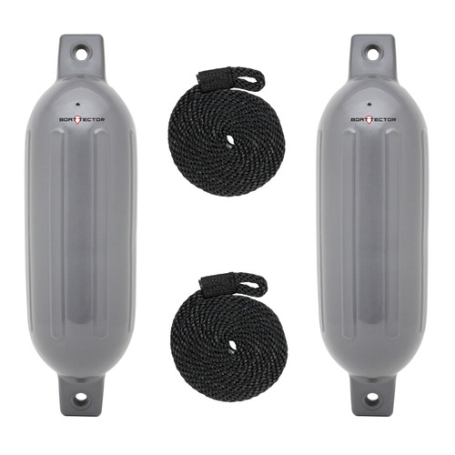 Extreme Max 3006.7444 BoatTector Inflatable Fender Value 2-Pack - 4.5 x 16, Gray