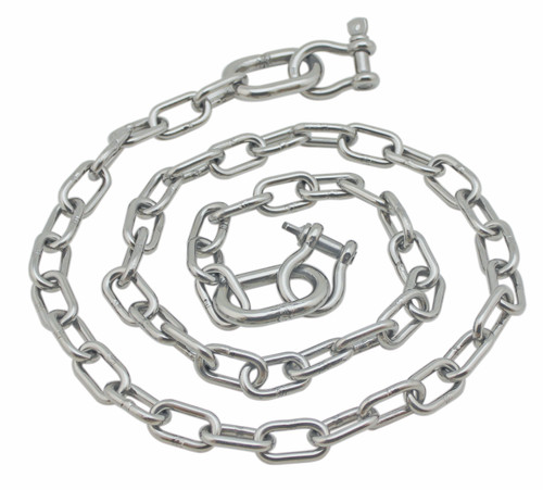 Extreme Max 3006.6575 BoatTector Marine-Grade Stainless Steel Anchor Lead Chain - 3/16 x 4 with Dual 1/4 Shackles, 800 lbs. WLL/3,200 lbs. BS