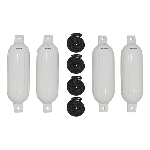 Extreme Max 3006.7381 BoatTector Inflatable Fender Value 4-Pack - 6.5 x 22, White