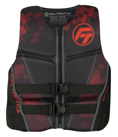 Full Throttle 142500-100-040-22 Mens Rapid-Dry Flex-Back Life Jacket - Large, Red
