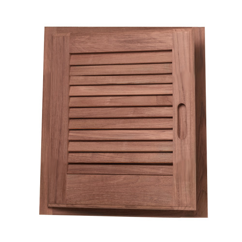 Whitecap Teak Louvered Door & Frame - Left Hand - 15 x 15