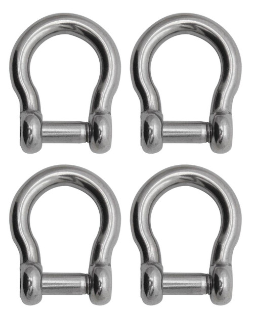 Extreme Max 3006.8414.4 BoatTector Stainless Steel Bow Shackle with No-Snag Pin - 1/2, 4-Pack