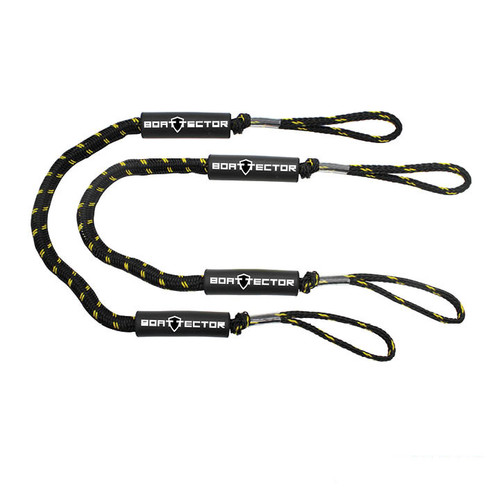 Extreme Max 3006.2729 BoatTector Bungee Dock Line Value 2-Pack - 4, Black/Gold