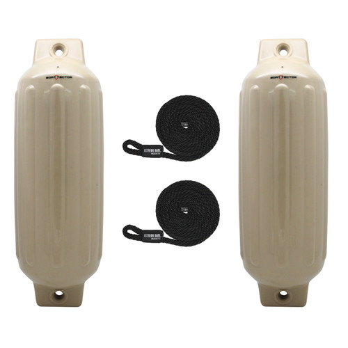 Extreme Max 3006.7566 BoatTector Inflatable Fender Value 2-Pack - 8.5 x 27, Sand