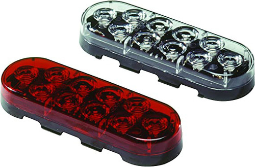 Innovative Lighting 260-4430-7 Oval 6 LED Stop/Turn/Tail Light With Grommet Mount - Red/Red Lens With Plug Back