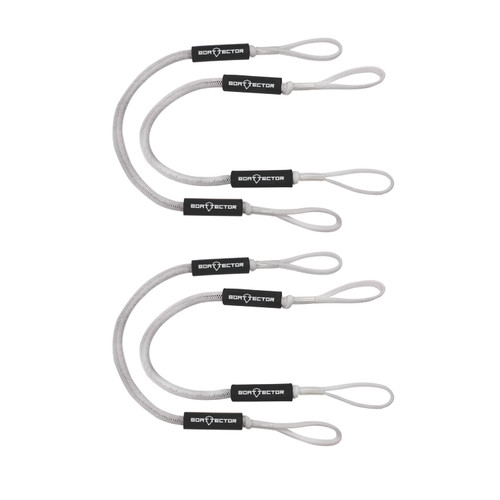 Extreme Max 3006.3222 BoatTector Bungee Dock Line Value 4-Pack - 4, White