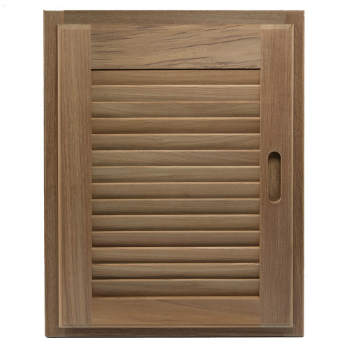 Whitecap Teak Louvered Door & Frame - Right Hand - 15 x 20