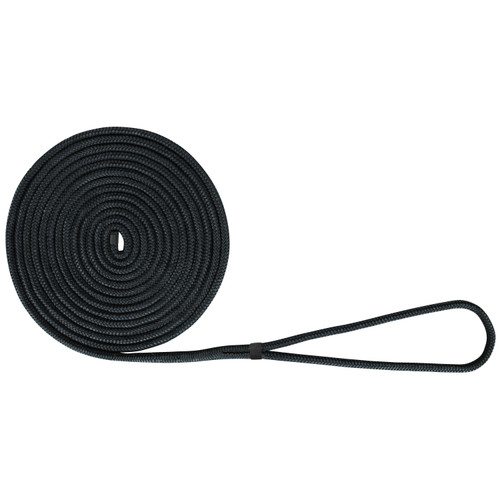 Extreme Max 3006.2093 BoatTector Double Braid Nylon Dock Line - 3/8 x 20, Black