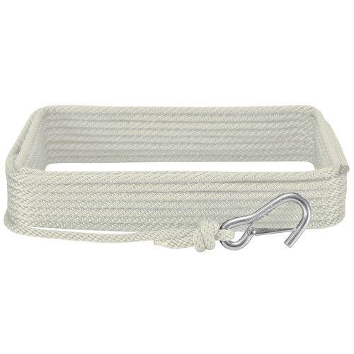 Extreme Max 3006.2024 BoatTector Solid Braid MFP Anchor Line with Snap Hook - 3/8 x 50, White