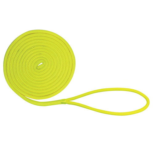 Extreme Max 3006.2459 BoatTector Double Braid Nylon Dock Line - 1/2 x 20, Neon Yellow