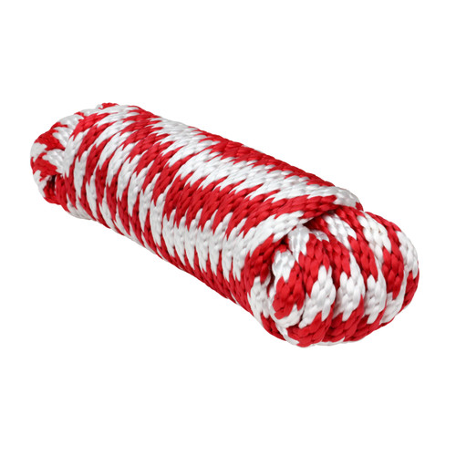 Extreme Max 3008.0189 Solid Braid MFP Utility Rope - 5/8 x 100, Red/White