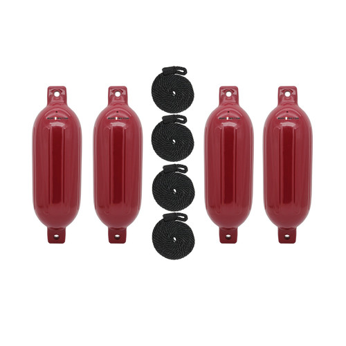 Extreme Max 3006.7649 BoatTector Inflatable Fender Value 4-Pack - 6.5 x 22, Cranberry
