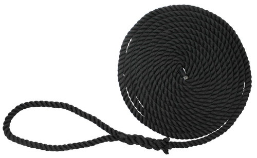 Extreme Max 3006.2858 BoatTector Twisted Nylon Dock Line - 1/2 x 25, Black