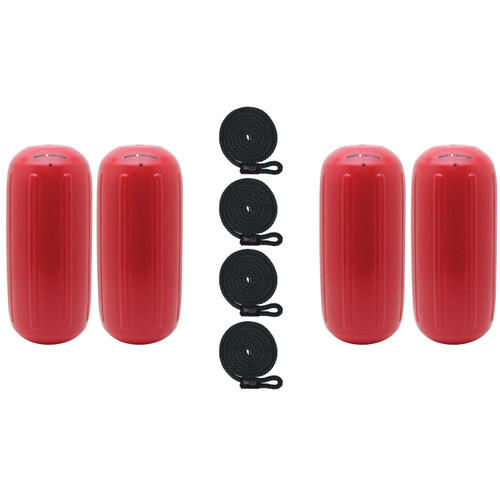 Extreme Max 3006.8501.4 BoatTector HTM Inflatable Fender Value 4-Pack - 10 x 27, Bright Red