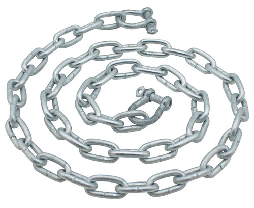 Extreme Max 3006.6566 BoatTector Galvanized Steel Anchor Lead Chain - 3/16 x 4 with 1/4 Shackles