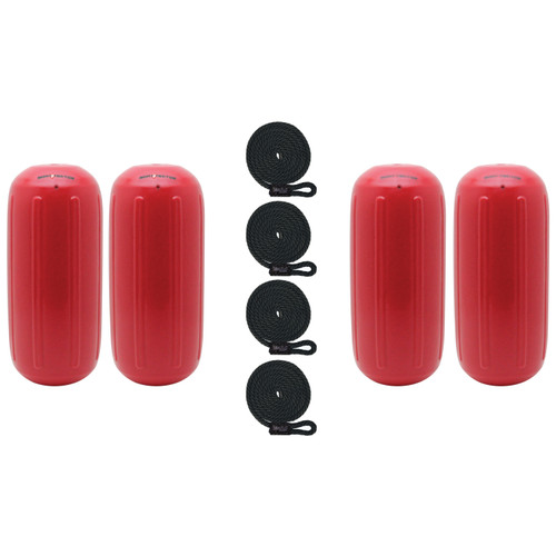 Extreme Max 3006.7462.4 BoatTector HTM Inflatable Fender Value 4-Pack - 6.5 x 15, Bright Red